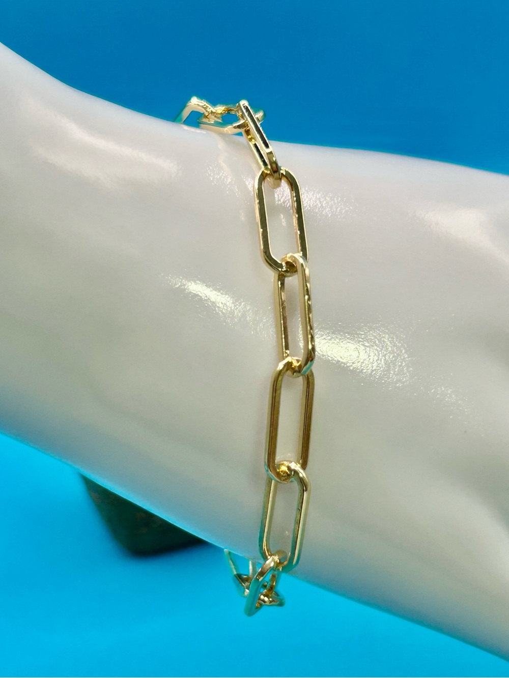 14K Gold plated Link Chain Bracelet - Elegant Women's Jewelry